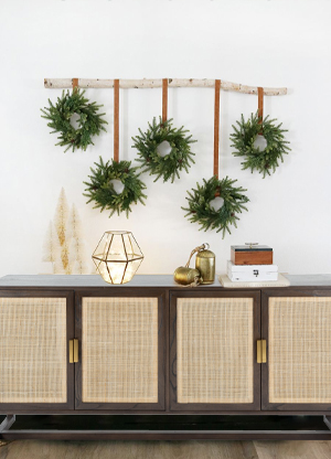 Collette Credenza with four doors made of natural cane and a brown finished elm veneer. Stainless steel handle with gold finish. - 10B_300x416.jpg 