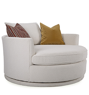 Style 2991 Swivel Chair: A tight barrel back completes the circle with a loss back pillow and several oversized throw pillows. - 2991_Swivel_Chair_300x416.jpg 